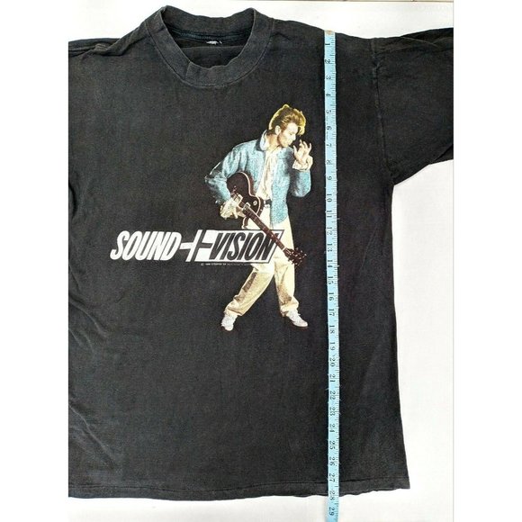 Vintage David Bowie Tour XL Sound + Vision T-Shirt 1990 Original Black Brockum - Picture 6 of 9